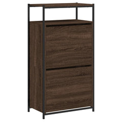 vidaXL Shoe Cabinet Brown Oak Stores multiple pairs of shoes 4