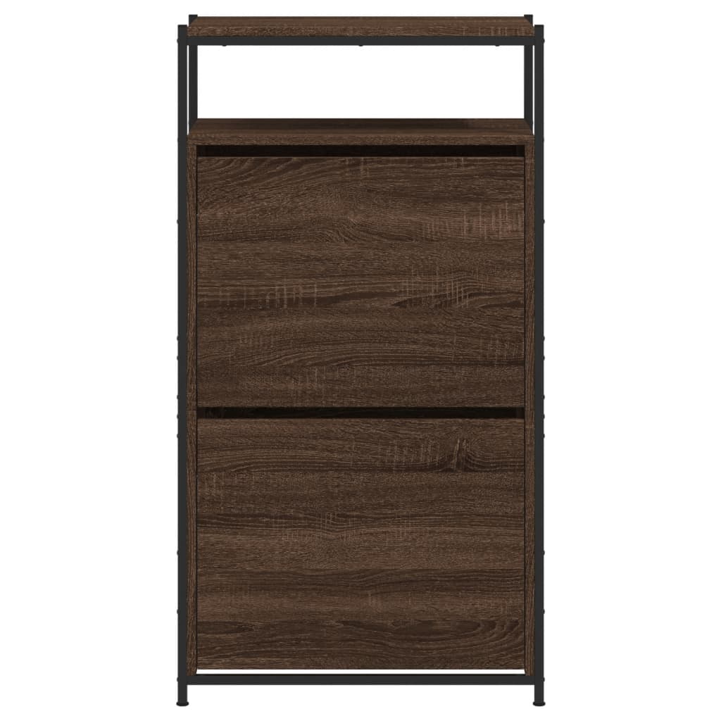vidaXL Shoe Cabinet Brown Oak Stores multiple pairs of shoes 5