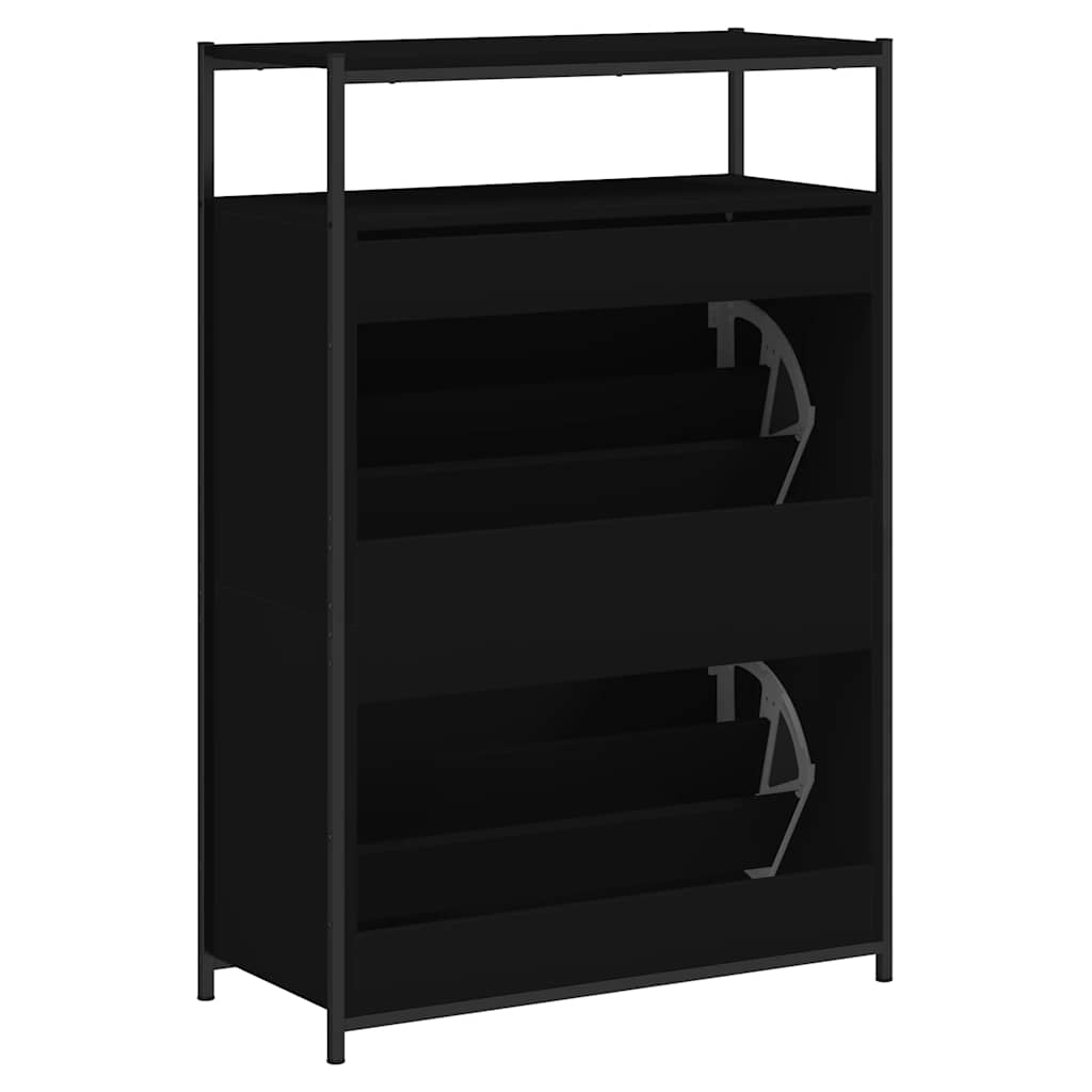 vidaXL Shoe Cabinet Black 6