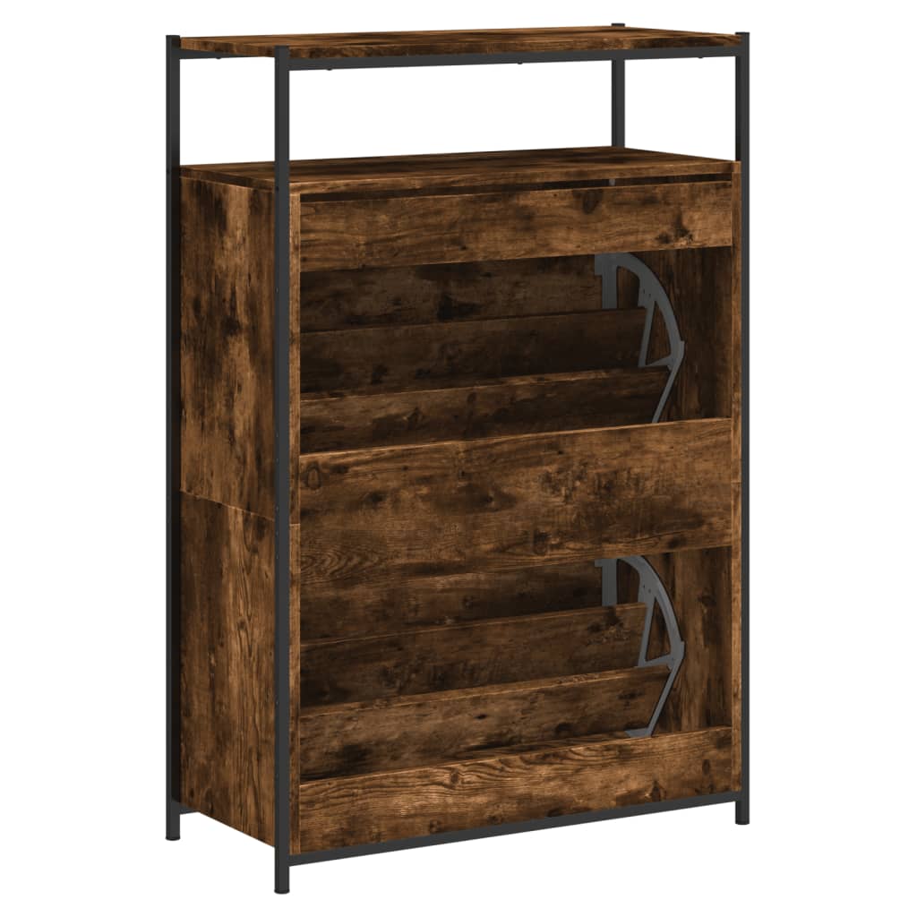 vidaXL Shoe Cabinet Smoked Oak Holds loads of shoes 6