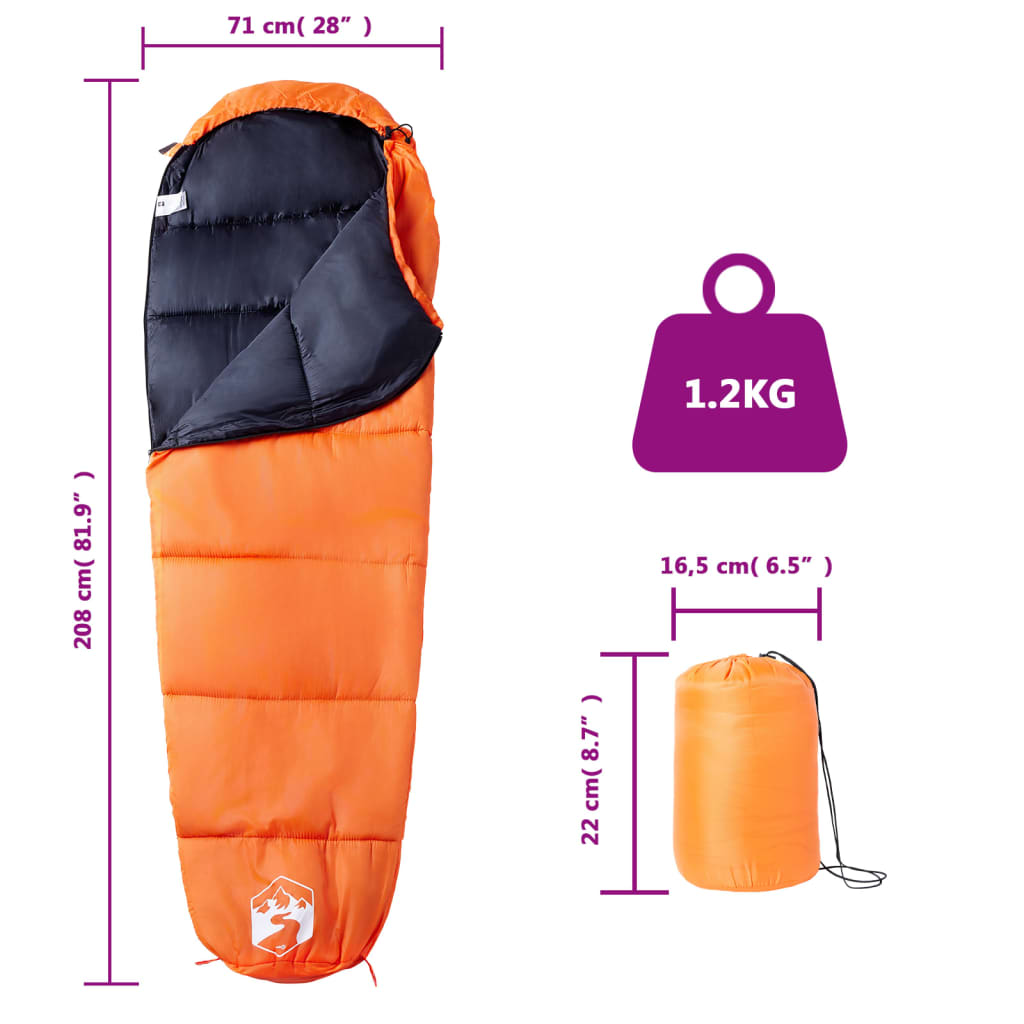 vidaXL Mummy Sleeping Bag for Adults Camping 3 Seasons 5