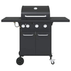 Gas BBQ Grill with Black Powder-coated Steel 4 Burners