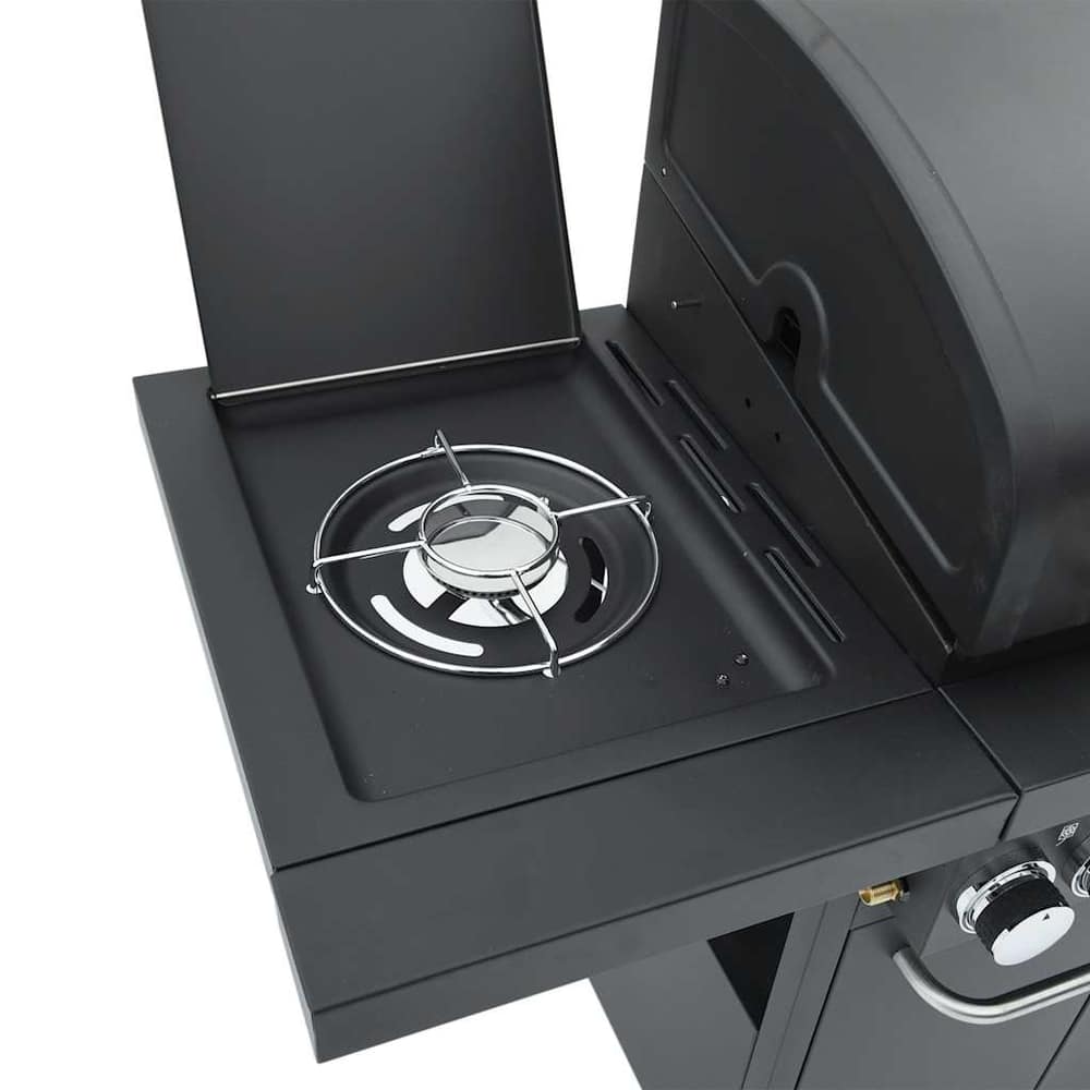 Gas BBQ Grill with Black Powder-coated Steel 4 Burners