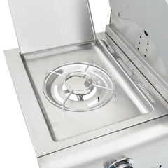 Gas BBQ Grill with Silver Stainless Steel 5 burners