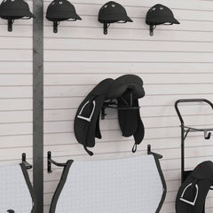 vidaXL Saddle Rack Wall Mounted Black Iron 3