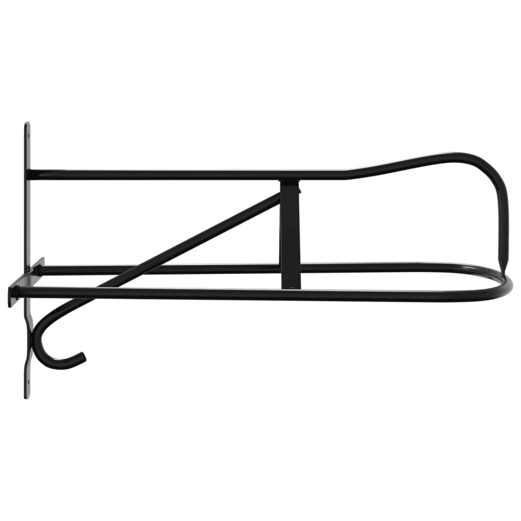 vidaXL Saddle Rack Wall Mounted Black Iron 5