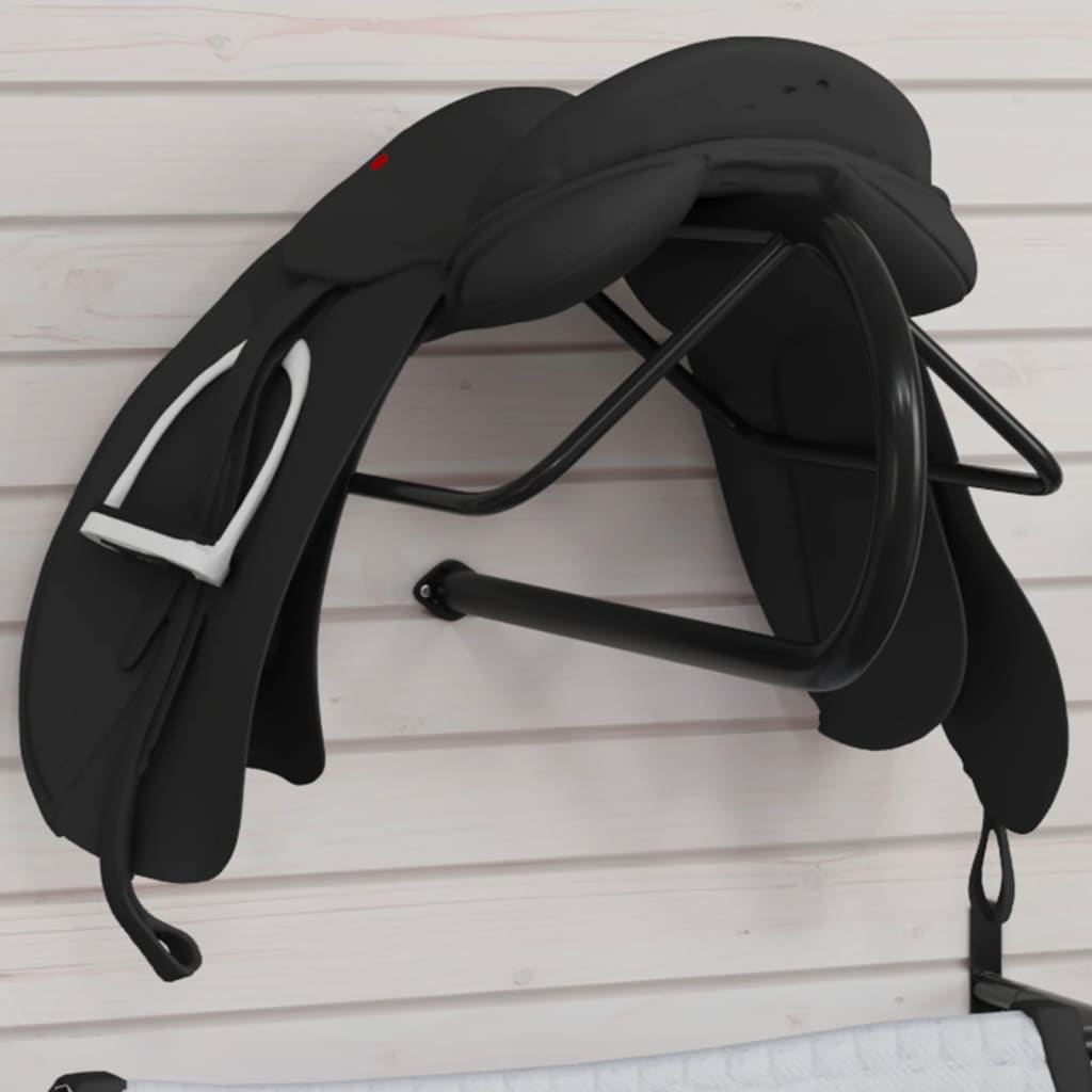 vidaXL Saddle Rack Wall Mounted Black Iron 1