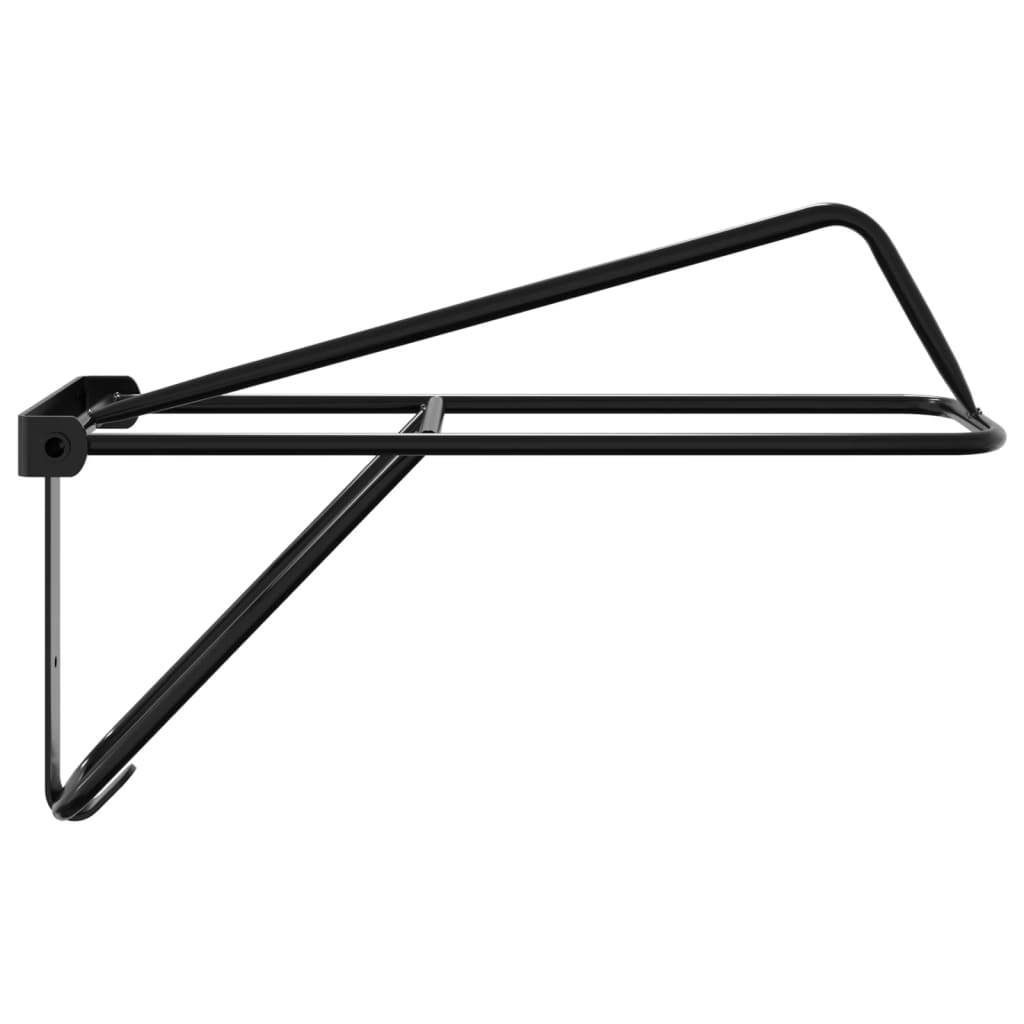 vidaXL Foldable Saddle Rack Wall Mounted Black Iron 5