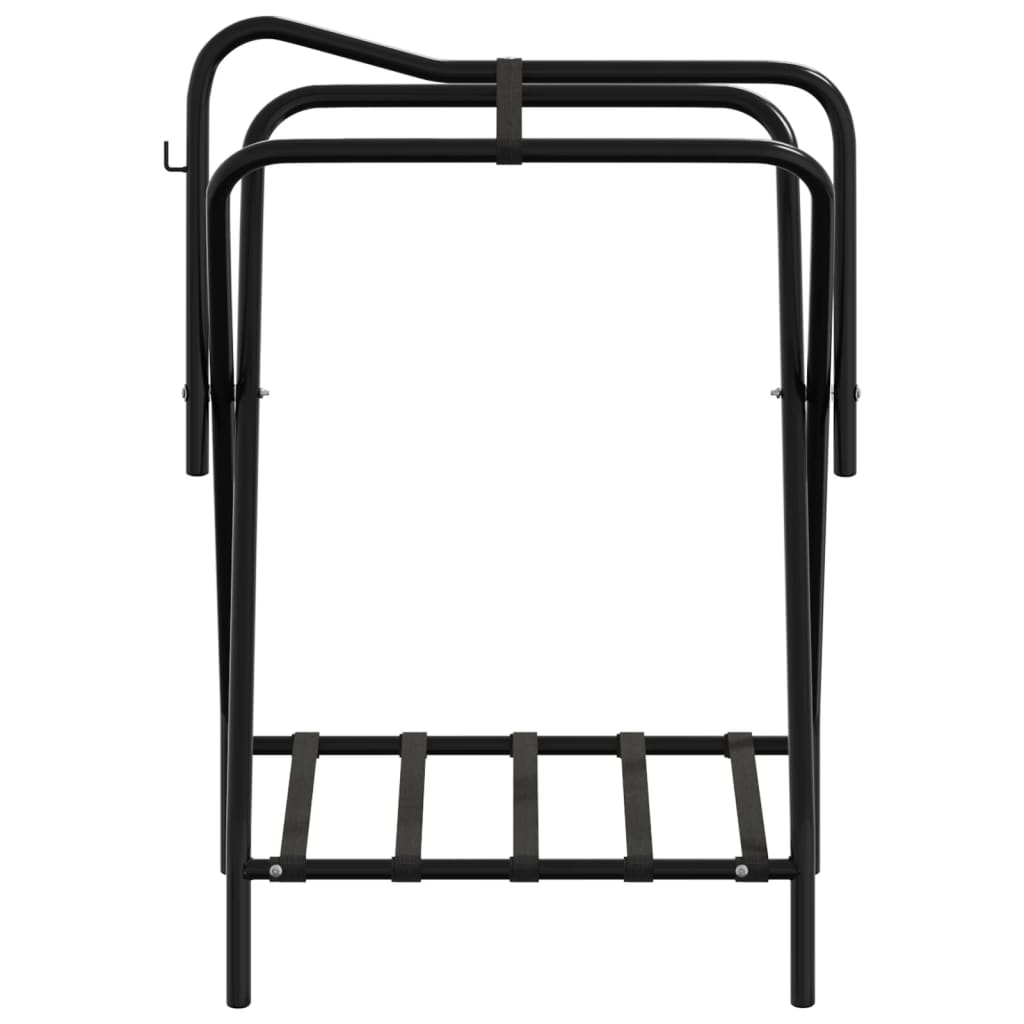 vidaXL Saddle Rack Foldable Freestanding Black Iron 4