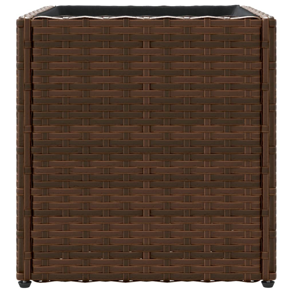 vidaXL Garden Planter Brown 36x30x32 cm Poly Rattan 6