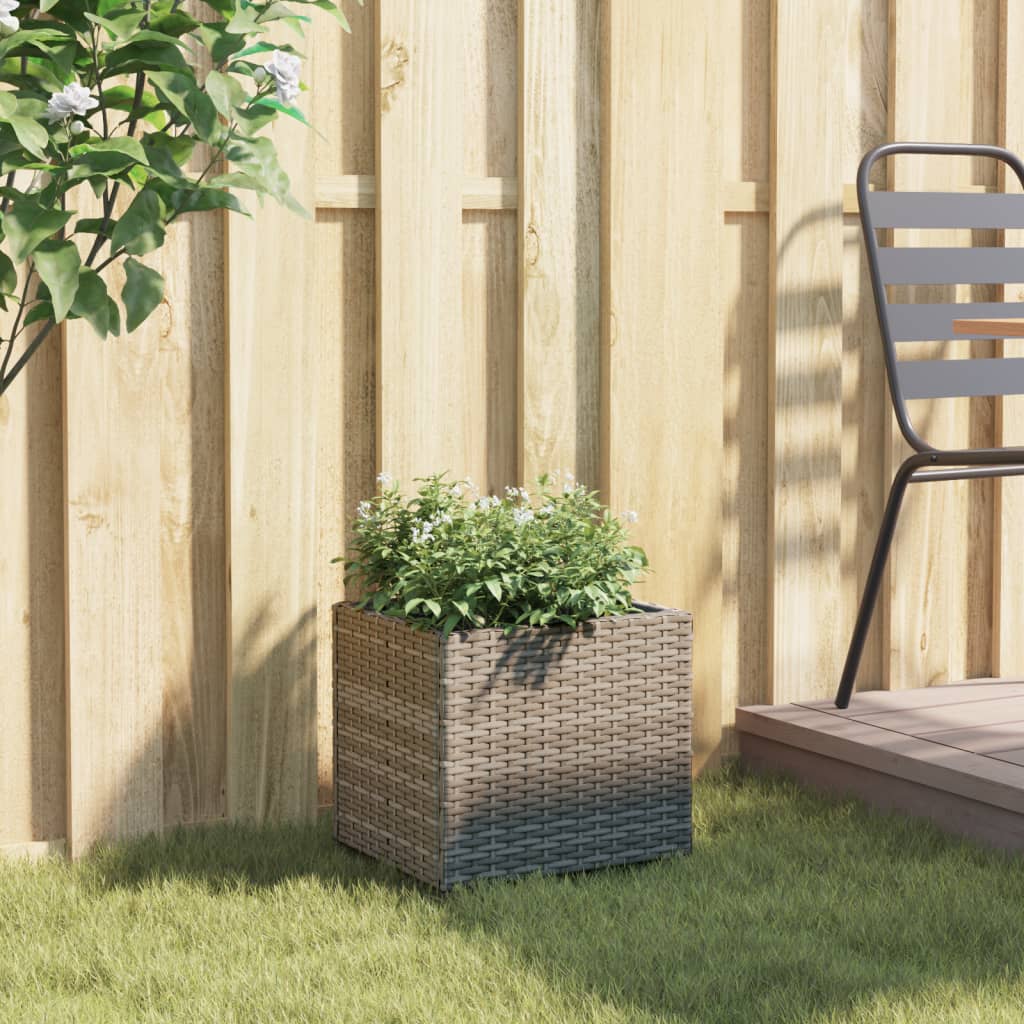 vidaXL Garden Planter Grey 36x30x32 cm Poly Rattan 3