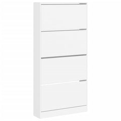 vidaXL Shoe Cabinet with 4 Flip-Drawers White 80x21x163.5 cm 2