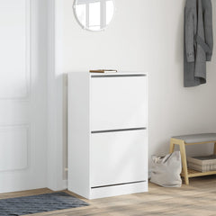 vidaXL Shoe Cabinet with 2 Flip-Drawers White 60x42x108 cm 3