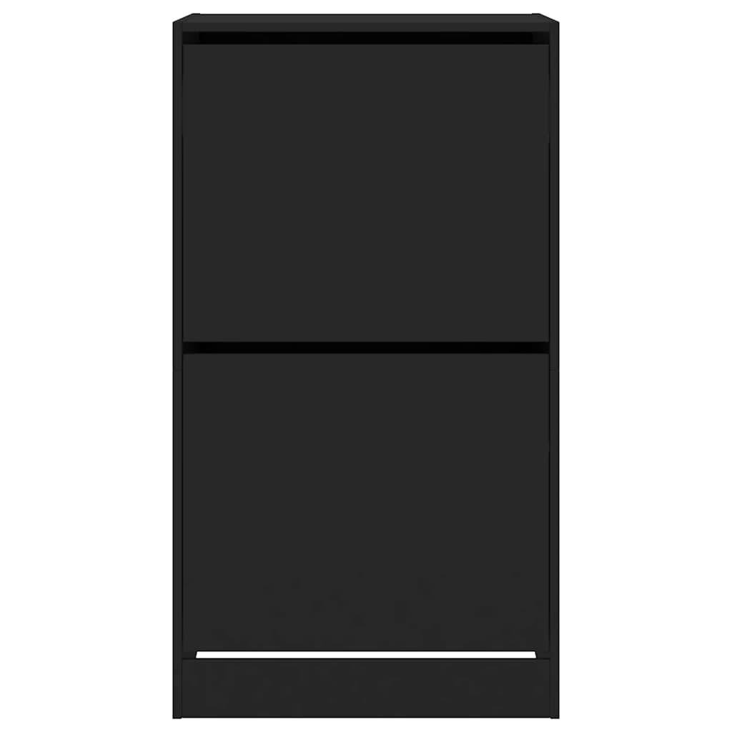 vidaXL Shoe Cabinet with 2 Flip-Drawers Black 60x42x108 cm 6
