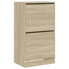 vidaXL Shoe Cabinet with 2 Flip-Drawers Sonoma Oak 60x42x108 cm 2