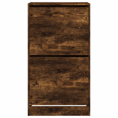 vidaXL Shoe Cabinet with 2 Flip-Drawers Smoked Oak 60x42x108 cm 6