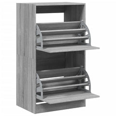 vidaXL Shoe Cabinet with 2 Flip-Drawers Grey Sonoma 60x42x108 cm 5