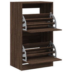 vidaXL Shoe Cabinet with 2 Flip-Drawers Brown Oak 60x42x108 cm 5