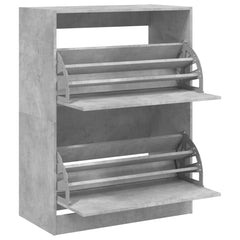 vidaXL Shoe Cabinet with 2 Flip-Drawers Concrete Grey 80x42x108 cm 5