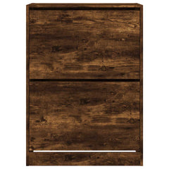vidaXL Shoe Cabinet with 2 Flip-Drawers Smoked Oak 80x42x108 cm 6