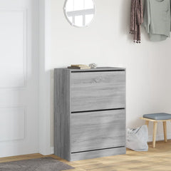 vidaXL Shoe Cabinet with 2 Flip-Drawers Grey Sonoma 80x42x108 cm 3