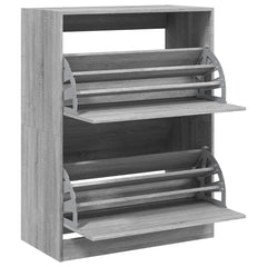 vidaXL Shoe Cabinet with 2 Flip-Drawers Grey Sonoma 80x42x108 cm 5