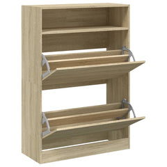 vidaXL Shoe Cabinet with 2 Flip-Drawers Sonoma Oak 80x34x116 cm 5