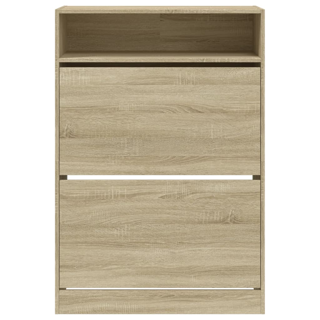vidaXL Shoe Cabinet with 2 Flip-Drawers Sonoma Oak 80x34x116 cm 6