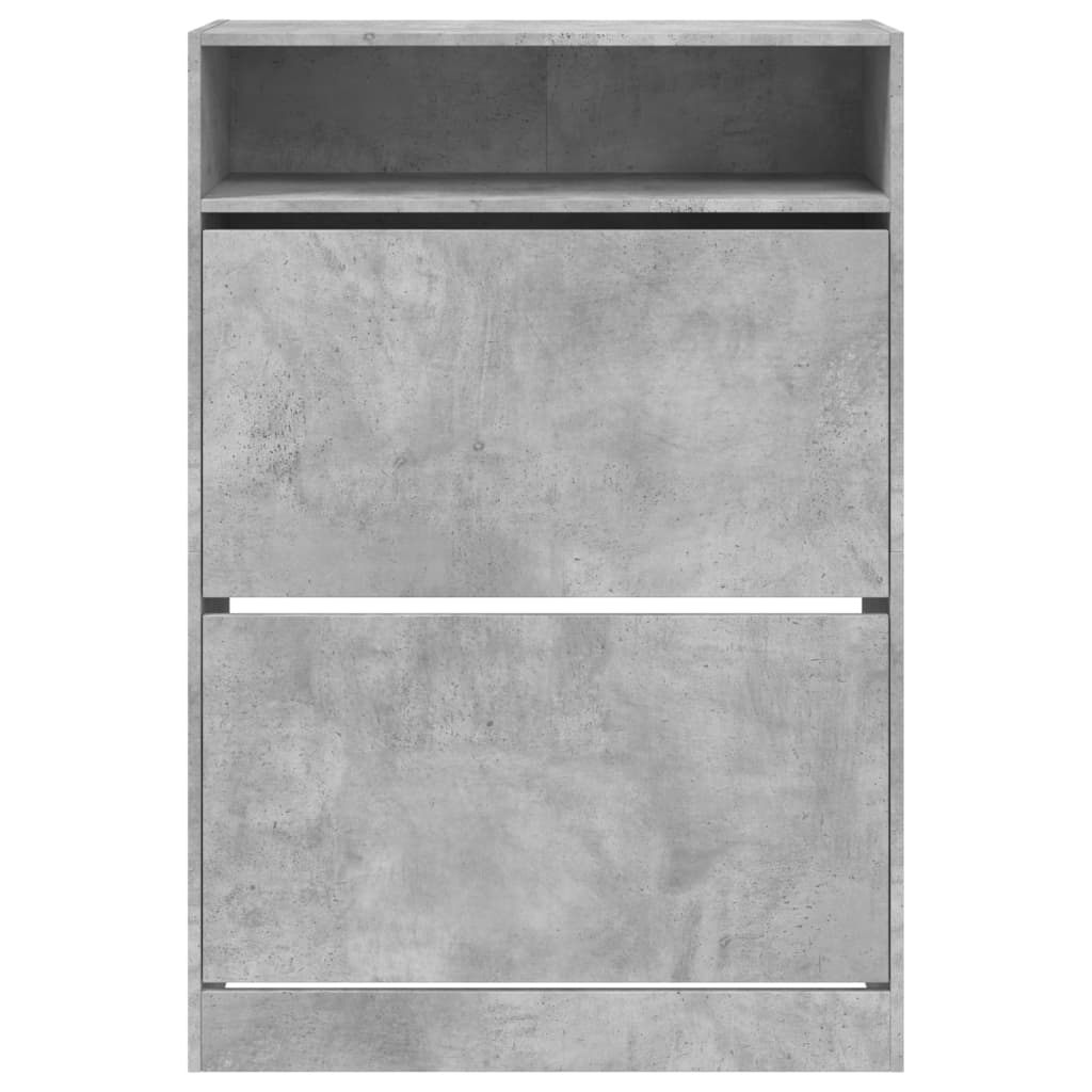 vidaXL Shoe Cabinet with 2 Flip-Drawers Concrete Grey 80x34x116 cm 6