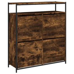 vidaXL Shoe Cabinet Smoked Oak 2 pairs per drawer 2