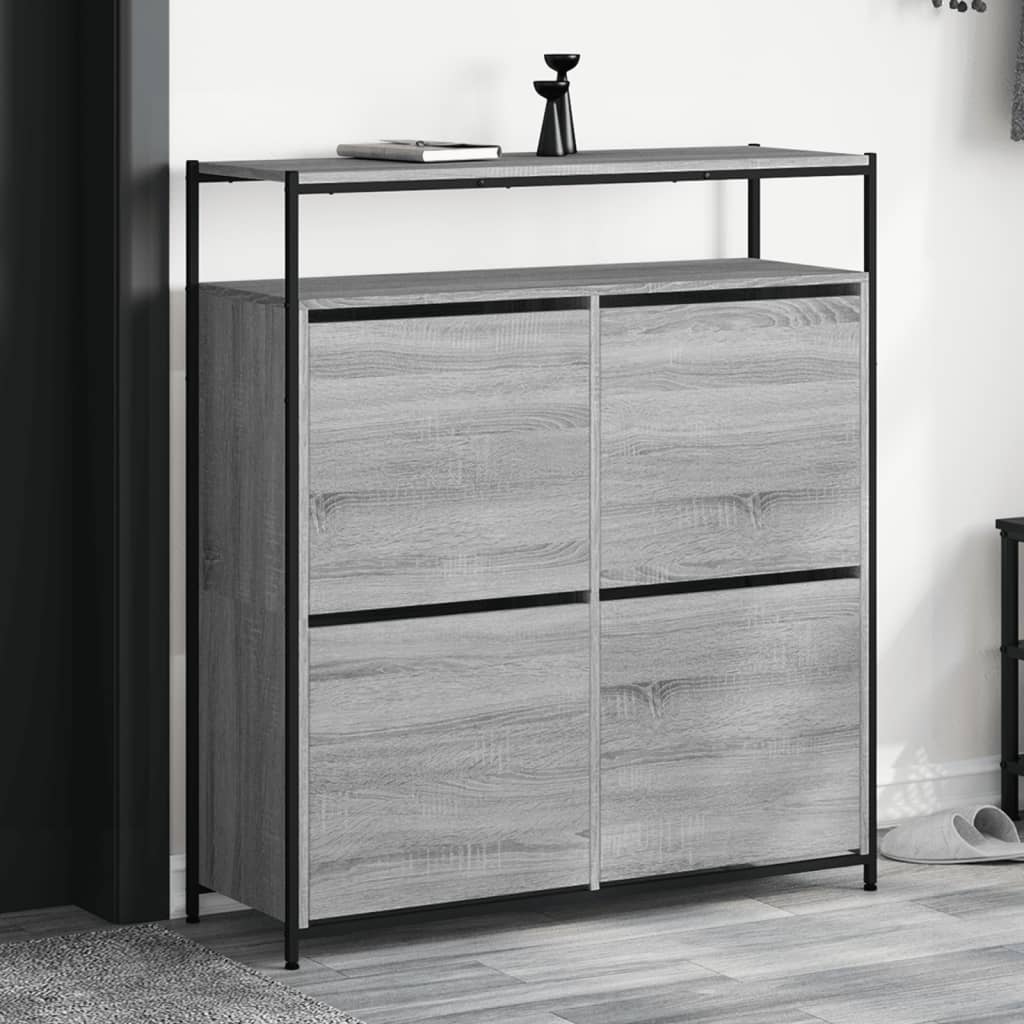 vidaXL Shoe Cabinet Grey Sonoma Holds multiple pairs of shoes 1