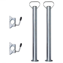 vidaXL Trailer Jack Wheel 60mm with 2 Support Tubes and 2 Split Clamps 3