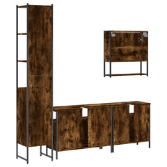 Bathroom Furniture Set 4 pcs Engineered Wood Smoked oak