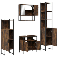 Bathroom Furniture Set 4 pcs Engineered Wood Smoked oak