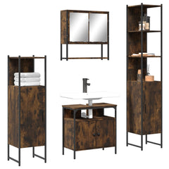 Bathroom Furniture Set 4 pcs Engineered Wood Smoked oak