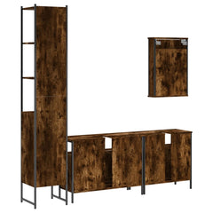 Bathroom Furniture Set 4 pcs Engineered Wood Smoked oak