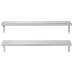 vidaXL Wall Shelves 2 pcs 100x23.5 cm Silver Stainless Steel 5