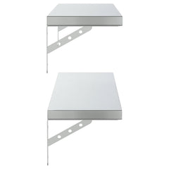 vidaXL Wall Shelves 2 pcs 100x23.5 cm Silver Stainless Steel 6