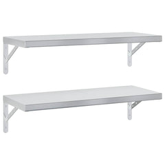 vidaXL Wall Shelves 2 pcs 75x30 cm Silver Stainless Steel 2