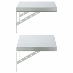 vidaXL Wall Shelves 2 pcs 50x30 cm Silver Stainless Steel 6
