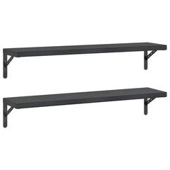 vidaXL Wall Shelves 2 pcs 100x23.5 cm Black Stainless Steel 2