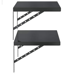 vidaXL Wall Shelves 2 pcs 50x40 cm Black Stainless Steel 6