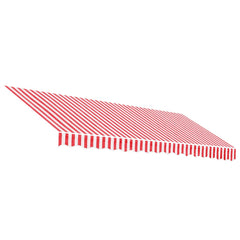 Awning Replacement Fabric 400x350 cm Polyester Drop 3.5 m Width 4 m Anthracite–Yellow and orange Red and white