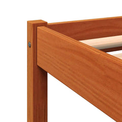 vidaXL Bed Frame without Mattress Wax Brown 200x200 cm Solid Wood Pine 6