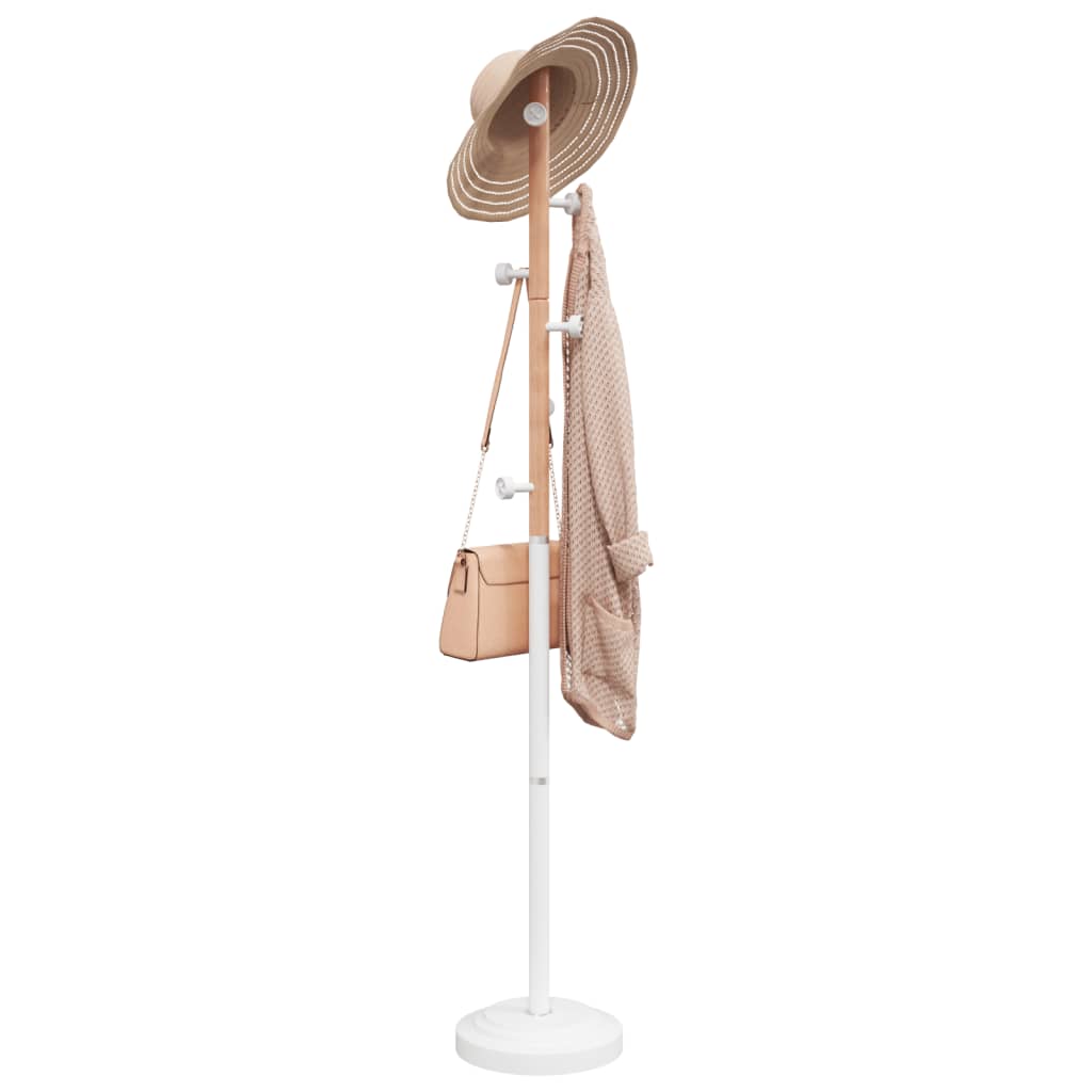 vidaXL Coat Stand White 177 cm Powder-coated Iron 1