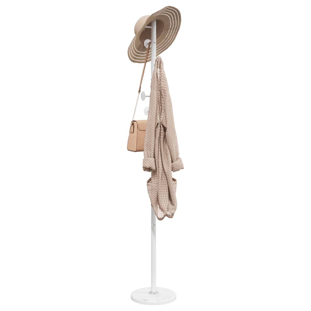 vidaXL Coat Stand White 176 cm Powder-coated Iron 1