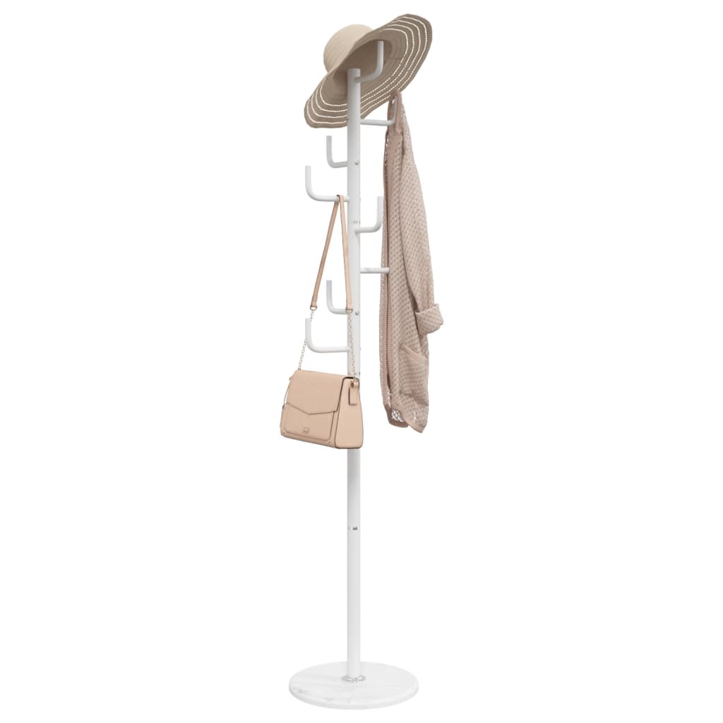 vidaXL Coat Stand White 183 cm Powder-coated Iron 1