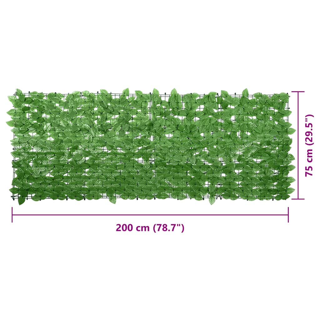 vidaXL Balcony Screen with Green Leaves 200x75 cm 6