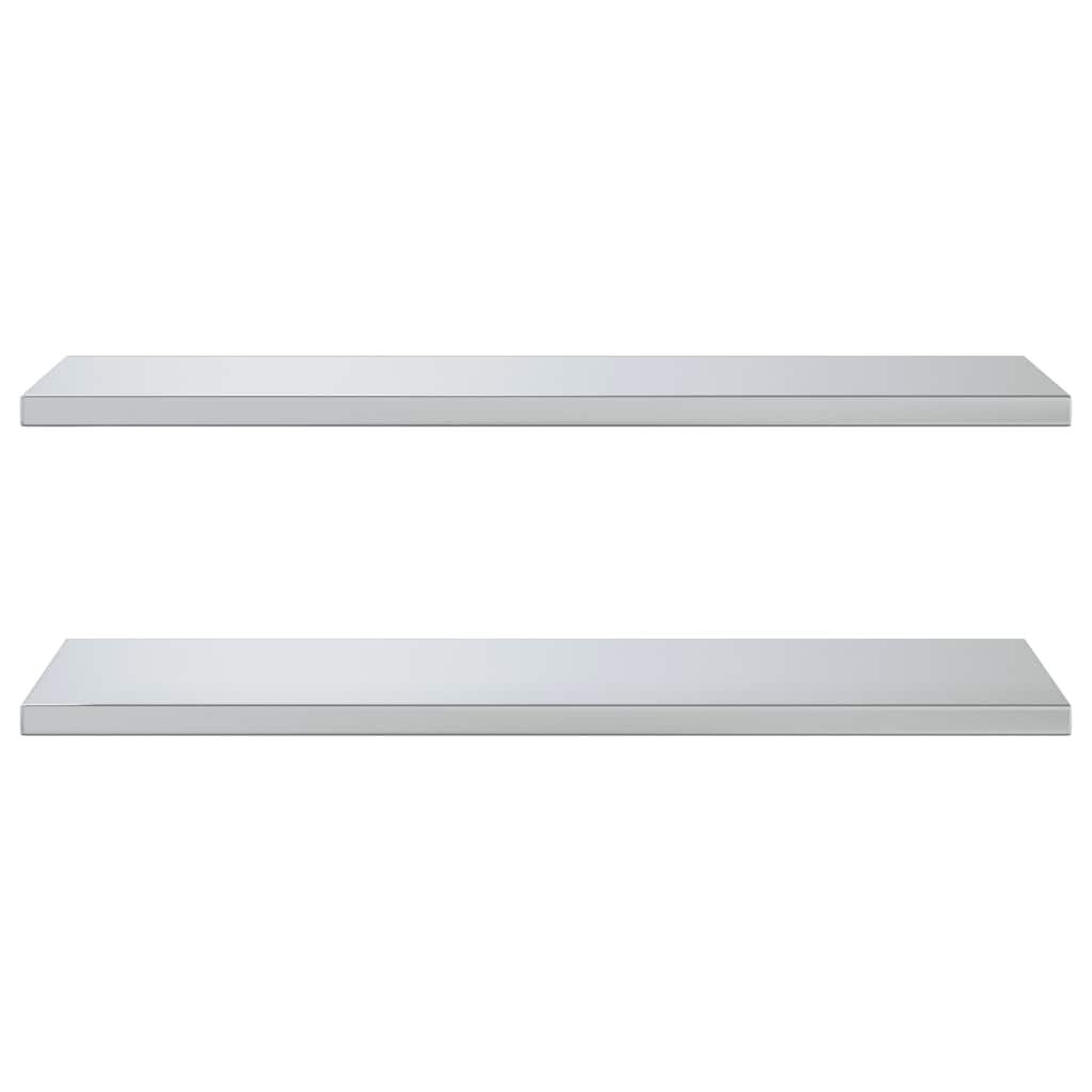 vidaXL Wall Shelves 2 pcs 100x40 cm Silver Stainless Steel 4