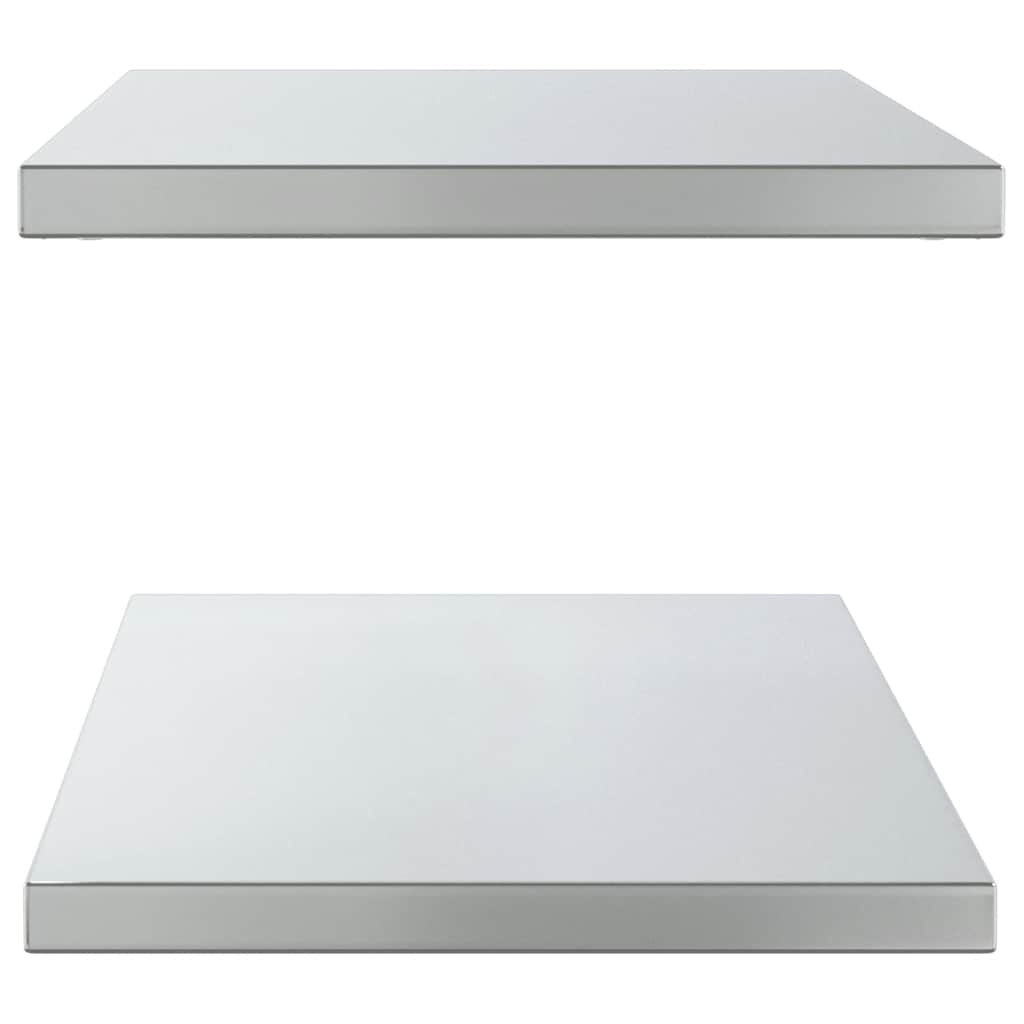 vidaXL Wall Shelves 2 pcs 100x40 cm Silver Stainless Steel 5